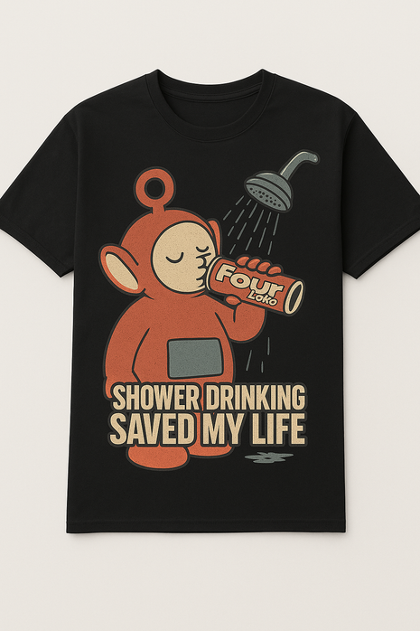 Four Loko Shower Drinking T-Shirt Custom Printed
