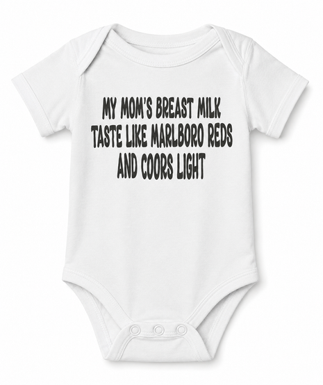 My moms breast milk funny baby onesie ￼