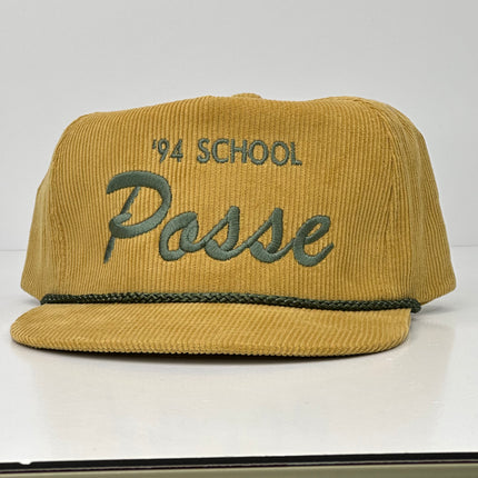 94 School Posse on a Mustard Yellow Corduroy with Rope Custom Embroidery