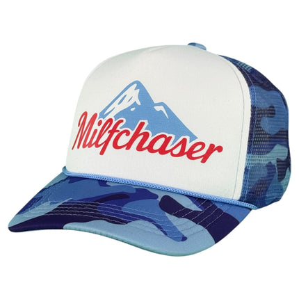 Milfchaser Trucker Foam Hat Funny Camo Snapback Cap Custom Printed