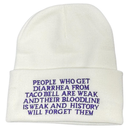People who get are weak embroidered beanie