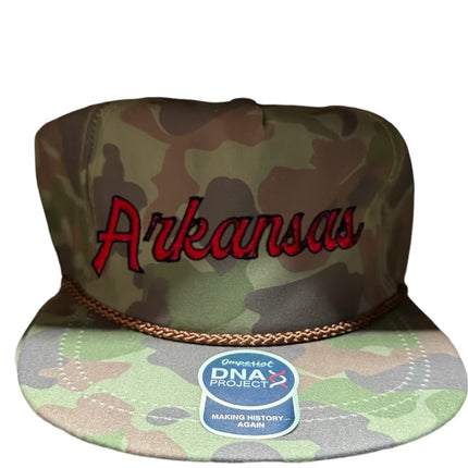 Custom order Arkansas on a camo Strapback Hat Cap Custom Embroidery
