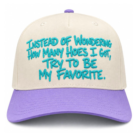 Instead of Wondering How Many Hoes I Got Embroidered Hat