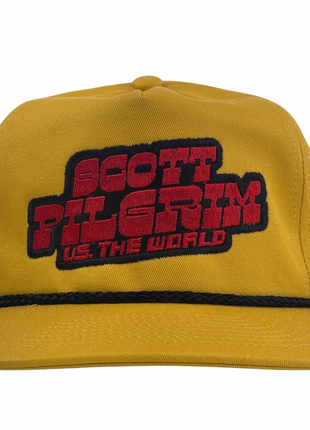 Scott Pilgrim vs the World yellow/black rope, custom embroidered snapback hat