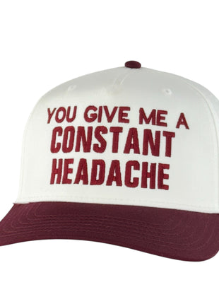You Give Me a Constant Headache Hat Funny Sarcastic Trucker Cap Vintage Style Custom Embroidered Dad Hat