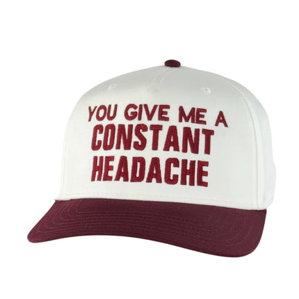 You Give Me a Constant Headache Hat Funny Sarcastic Trucker Cap Vintage Style Custom Embroidered Dad Hat