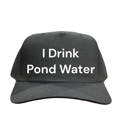 I drink pond water Black SnapBack Hat Cap Hat Cap Potent Frog Collab Custom Embroidery