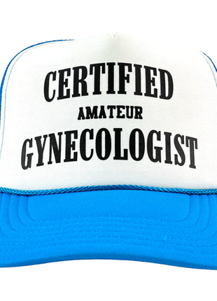Certified Amateur Gynecologist Custom Printed Mesh Trucker SnapBack Hat Cap