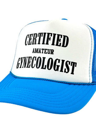 Certified Amateur Gynecologist Custom Printed Mesh Trucker SnapBack Hat Cap