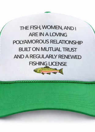 The Fish And I Are In A Loving Custom Printed Hat