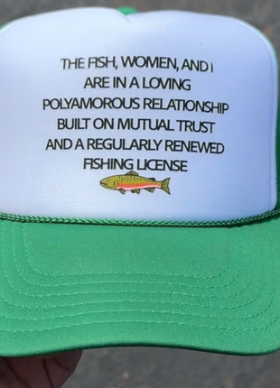 The Fish And I Are In A Loving Custom Printed Hat