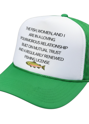The Fish And I Are In A Loving Custom Printed Hat