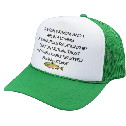 The Fish And I Are In A Loving Custom Printed Hat