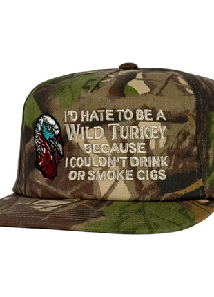 I’d Hate To Be A Wild Turkey Hat Funny Embroidered Hunting Drinking Humor Cap