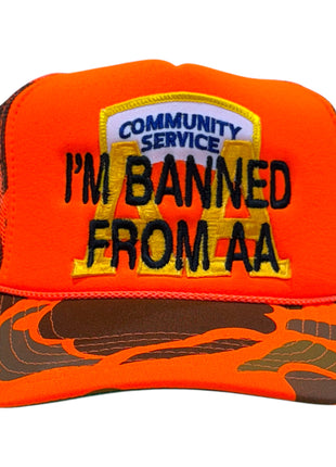 Community service Banned from AA Hat custom embroidered
