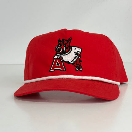 Arkansas Retro Mid Crown Rope SnapBack Cap Hat Custom Embroidered