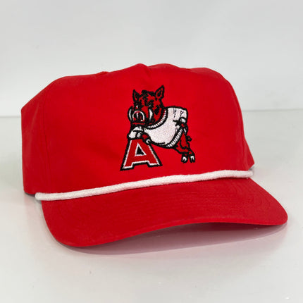 Arkansas Retro Mid Crown Rope SnapBack Cap Hat Custom Embroidered