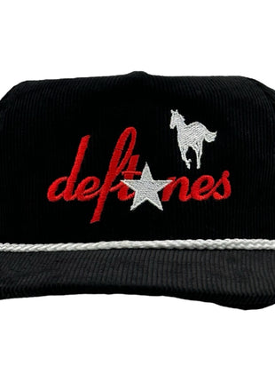 DEFTONES White PONY SnapBack Custom Embroidered Cap Hat