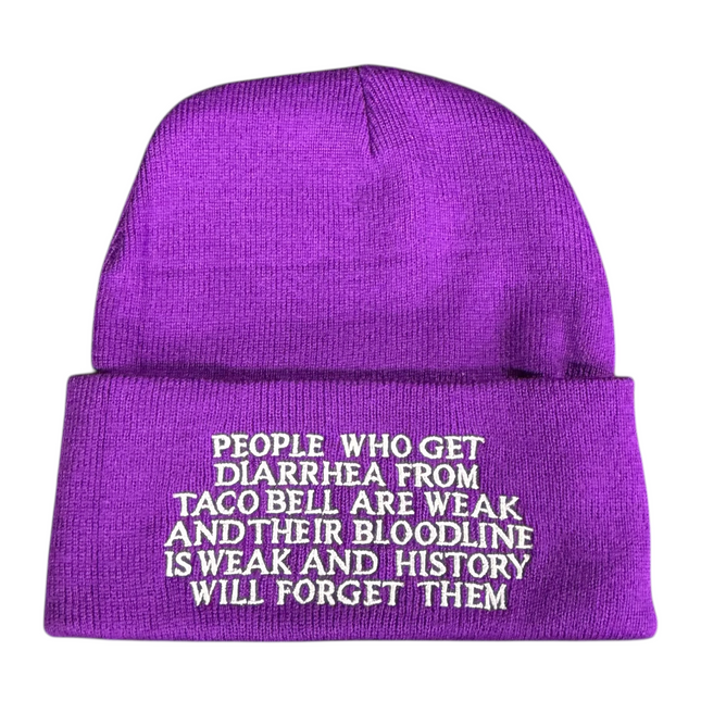 People who get are weak embroidered beanie