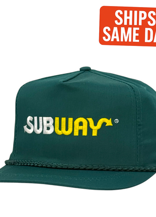 True Original Vintage Subway Green Rope Golf Hat Authentic 1990s Deadstock Employee Cap (Not Reproduced)