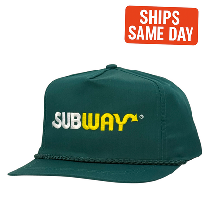 True Original Vintage Subway Green Rope Golf Hat Authentic 1990s Deadstock Employee Cap (Not Reproduced)