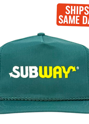 True Original Vintage Subway Green Rope Golf Hat Authentic 1990s Deadstock Employee Cap (Not Reproduced)