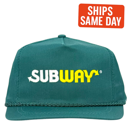 True Original Vintage Subway Green Rope Golf Hat Authentic 1990s Deadstock Employee Cap (Not Reproduced)