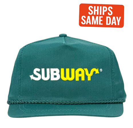 True Original Vintage Subway Green Rope Golf Hat Authentic 1990s Deadstock Employee Cap (Not Reproduced)