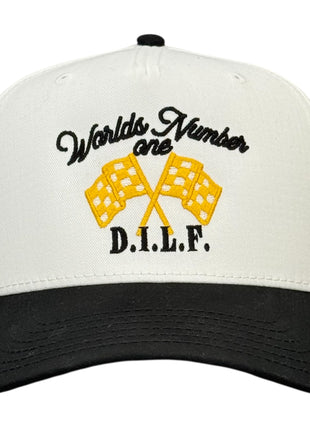 World’s Number One D.I.L.F. Hat Custom Embroidered Racing Dad Cap