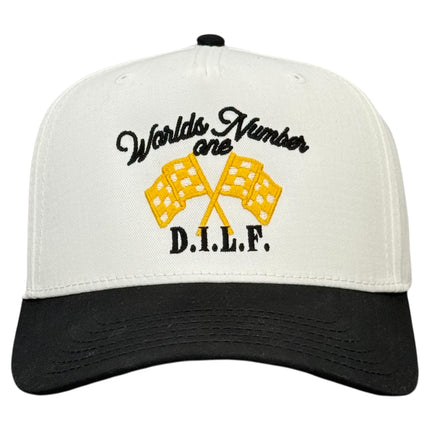 World’s Number One D.I.L.F. Hat Custom Embroidered Racing Dad Cap