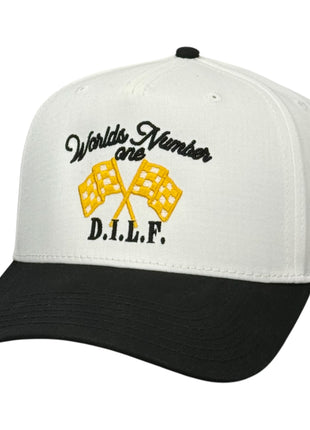 World’s Number One D.I.L.F. Hat Custom Embroidered Racing Dad Cap