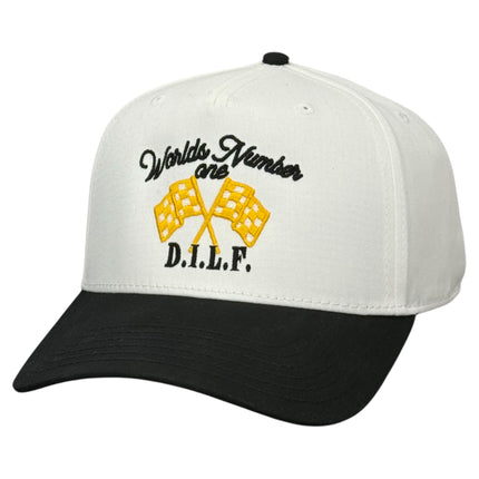 World’s Number One D.I.L.F. Hat Custom Embroidered Racing Dad Cap