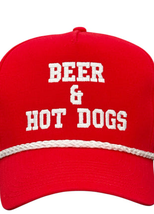 Beer & Hot Dogs Hat Custom Embroidered