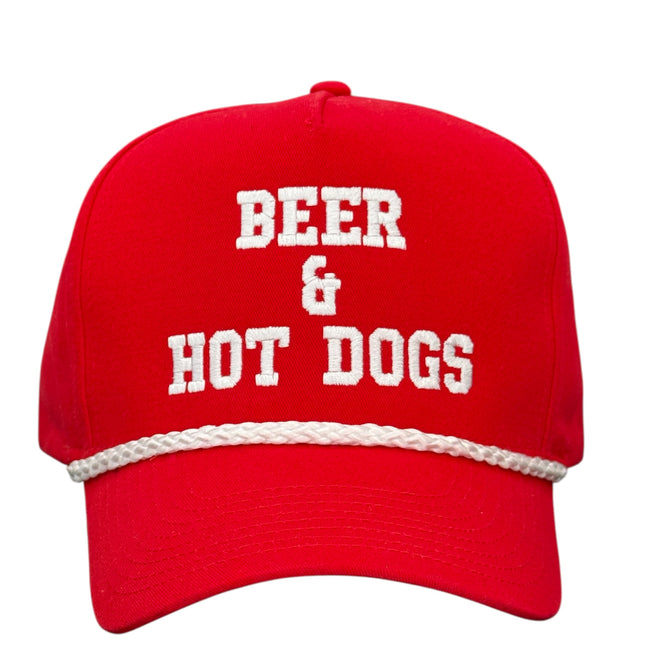 Beer & Hot Dogs Hat Custom Embroidered