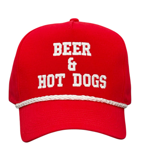 Beer & Hot Dogs Hat Custom Embroidered