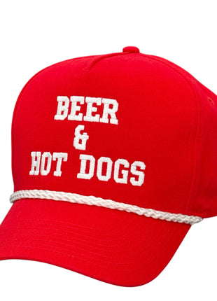 Beer & Hot Dogs Hat Custom Embroidered