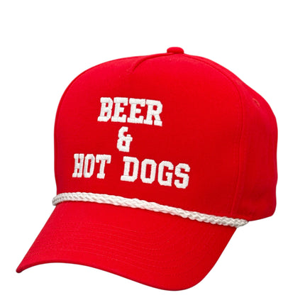 Beer & Hot Dogs Hat Custom Embroidered