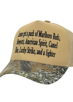 Lemme Get a Pack Camo Trucker Hat Custom Embroidered