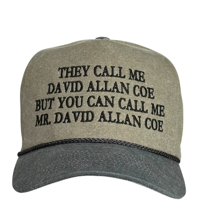 They Call Me David Allan Coe Trucker Hat Vintage Style Country Music Embroidered Hat
