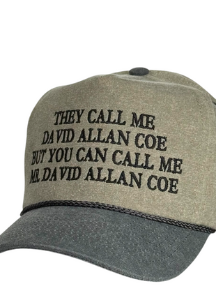 They Call Me David Allan Coe Trucker Hat Vintage Style Country Music Embroidered Hat