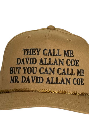 They Call Me David Allan Coe Trucker Hat Vintage Style Country Music Embroidered Hat