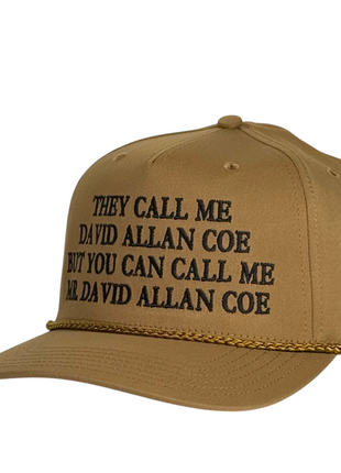 They Call Me David Allan Coe Trucker Hat Vintage Style Country Music Embroidered Hat