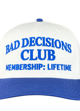 Bad Decisions Club Trucker Hat Custom Embroidered Cap