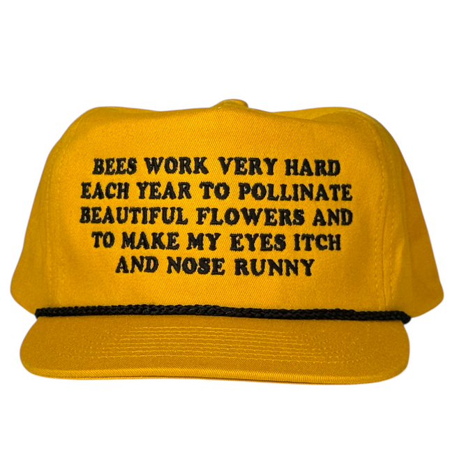 Bees Work Very Hard Funny Hat Allergy Humor Trucker Cap, Sarcastic Bee Joke Snapback