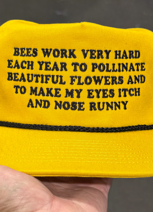 Bees Work Very Hard Funny Hat Allergy Humor Trucker Cap, Sarcastic Bee Joke Snapback