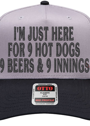 999 Challenge Hat 9 Beers 9 Hot Dogs 9 Innings Baseball Cap Funny Game Day Hat