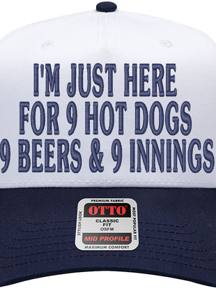 999 Challenge Hat 9 Beers 9 Hot Dogs 9 Innings Baseball Cap Funny Game Day Hat