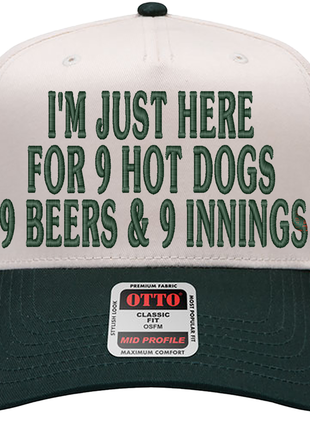 999 Challenge Hat 9 Beers 9 Hot Dogs 9 Innings Baseball Cap Funny Game Day Hat