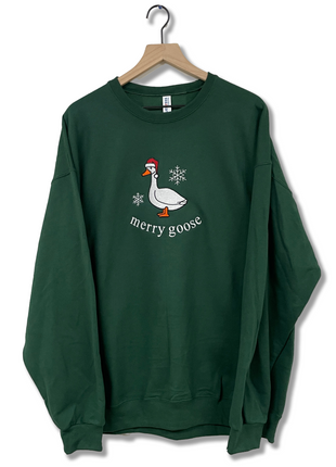Merry Goose Custom Embroidered Dark Green Crew Neck