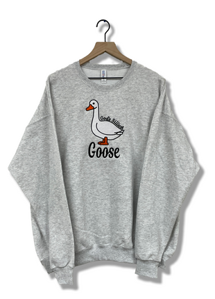 God’s Silliest Goose Custom Embroidered Ash Gray Crewneck